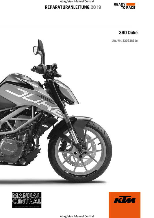 German Language - KTM 2019 - 390 Duke - Reparaturanleitung - Service Workshop Repair Manual