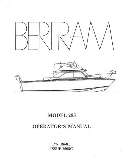 Bertram 285 - Owners Manual