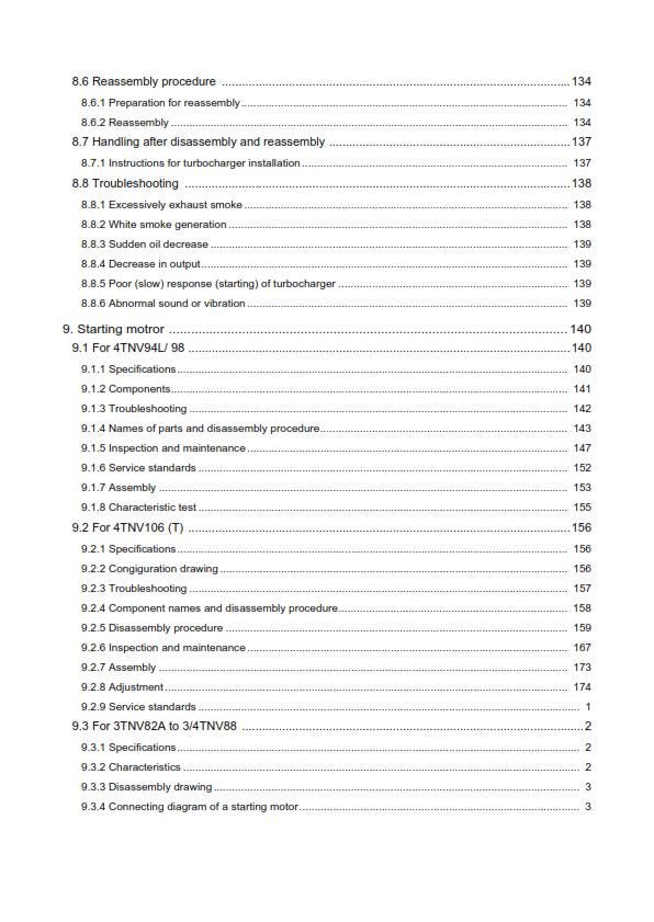 Yanmar Industrial Diesel Engine -  3TNV 4TNV Series - Service Repair Workshop Manual