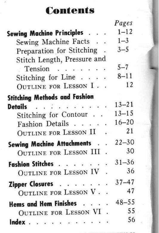 Singer Sewing Skills Reference Book 1955 edition