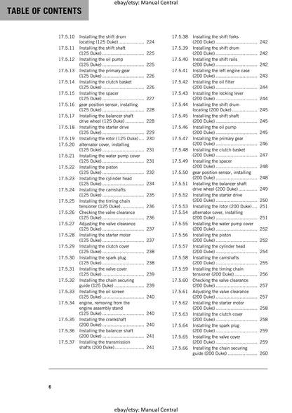 KTM 2016 - 125 200 DUKE - Service Workshop Repair Manual