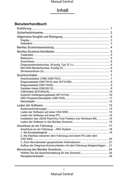 Bentley Omicheck User Manual - German Language