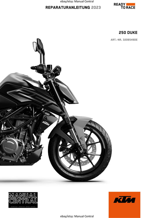 German Language - KTM 2023 - 250 Duke - Reparaturanleitung - Service Workshop Repair Manual