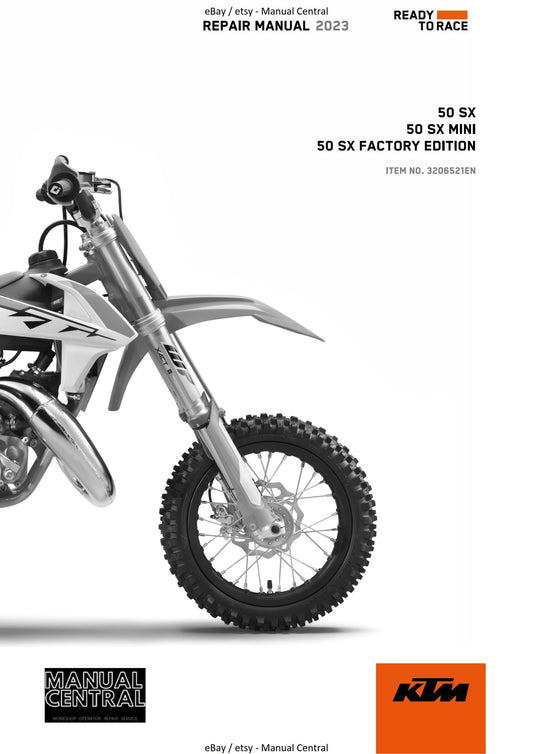 KTM 2023 - 50 Sx Mini Factory Edition - Service Workshop Repair Manual