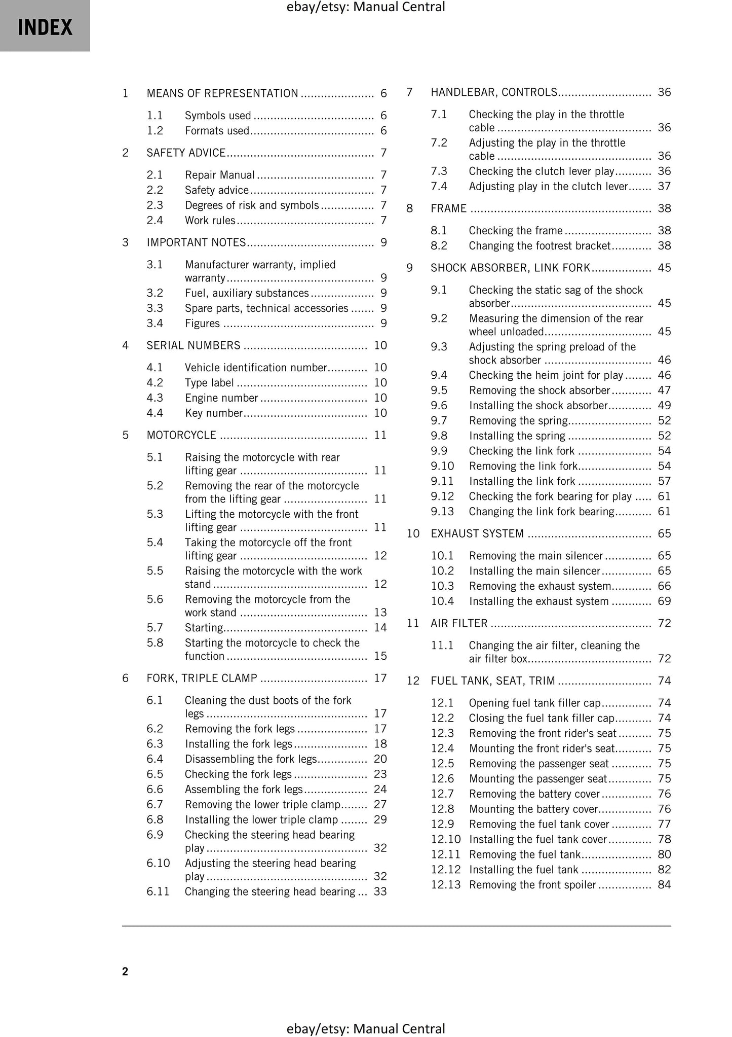 KTM 2020 - RC 125 - Service Workshop Repair Manual