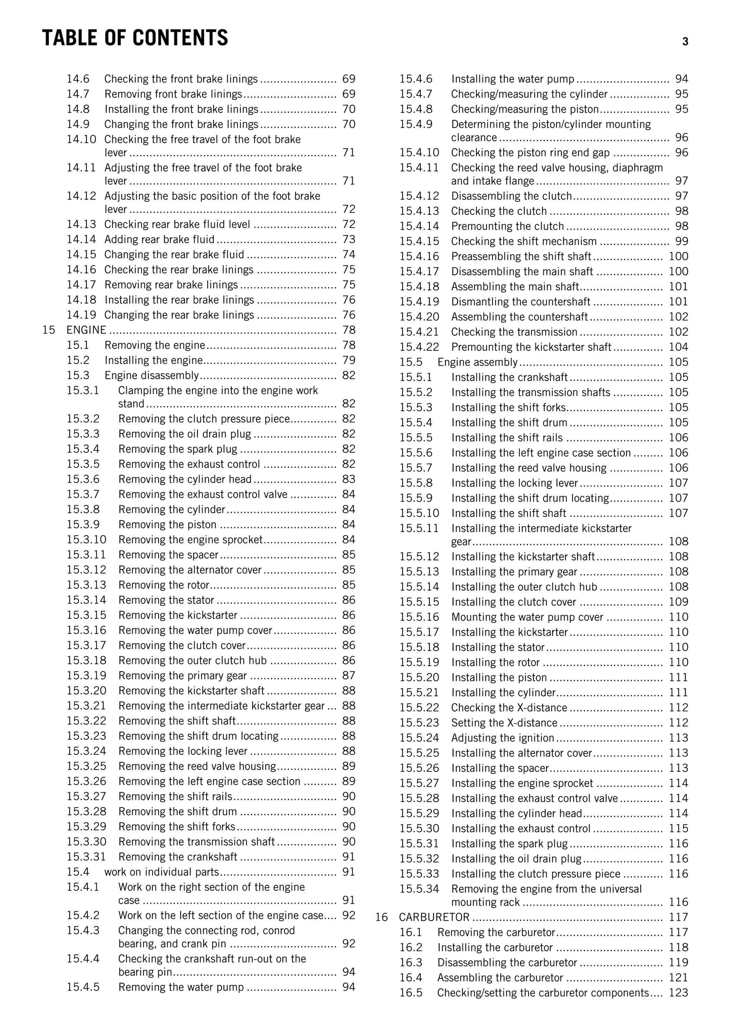 KTM 2014 - 65 SX - Service Workshop Repair Manual