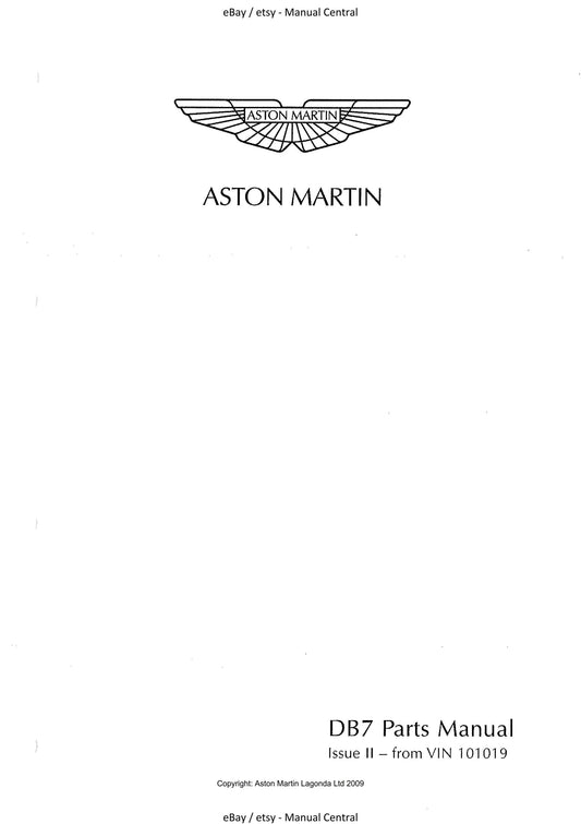 Aston Martin DB7 - 1997 1998 1999 Parts Manual