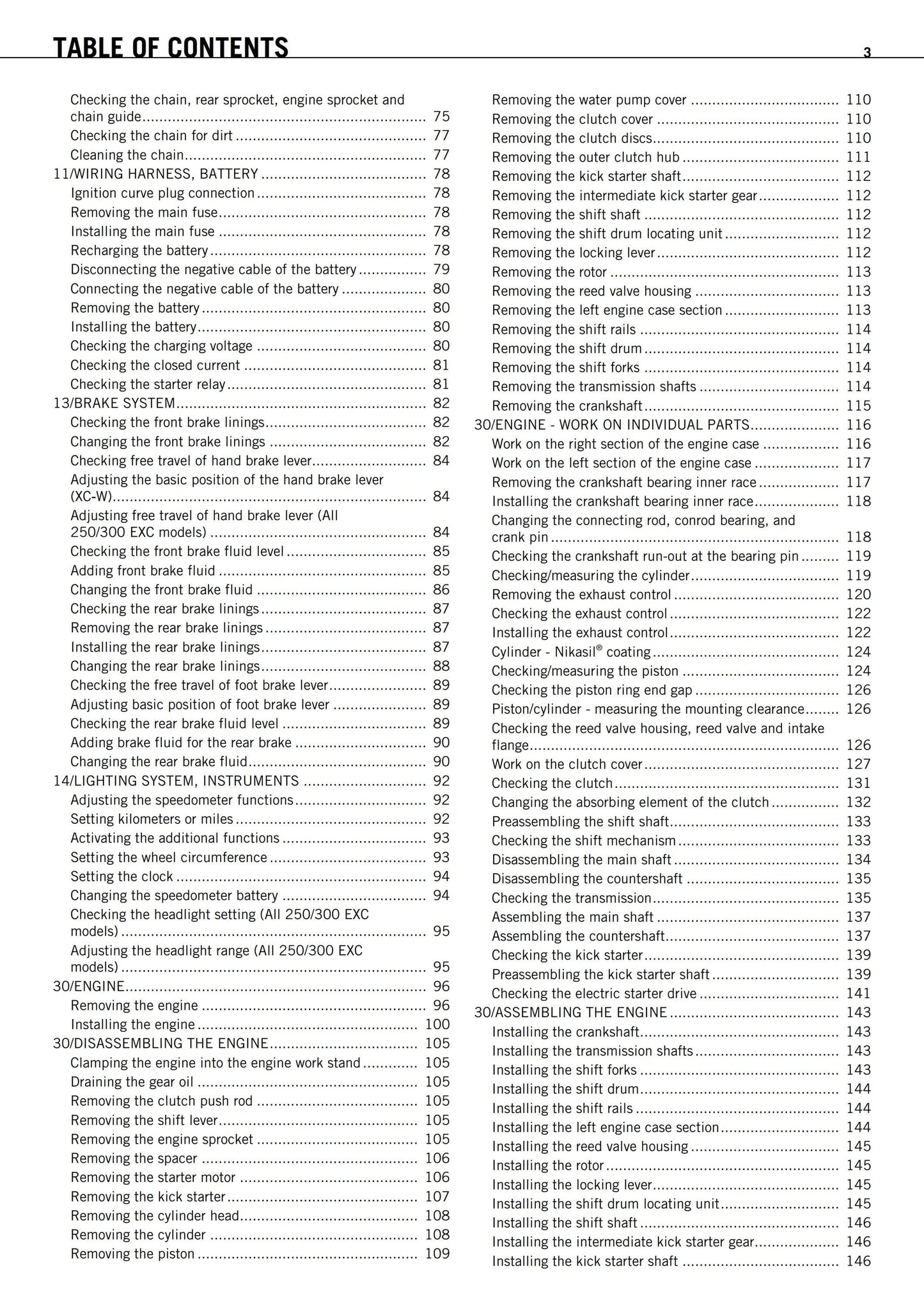KTM 2011 - 250 300 EXC Six Days Factory Edition XC-W - Service Workshop Repair Manual