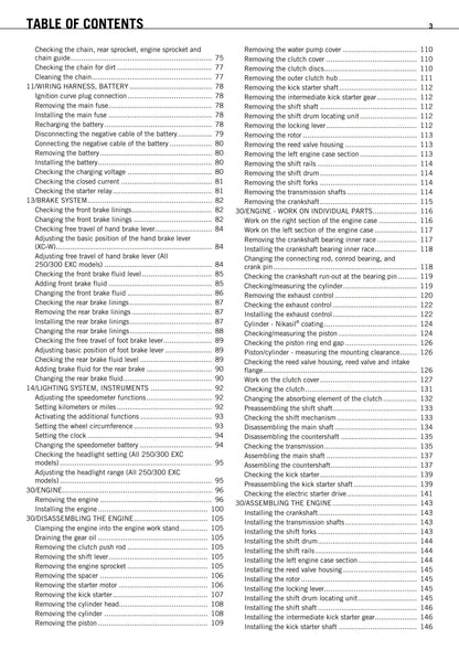 KTM 2011 - 250 300 EXC Six Days Factory Edition XC-W - Service Workshop Repair Manual