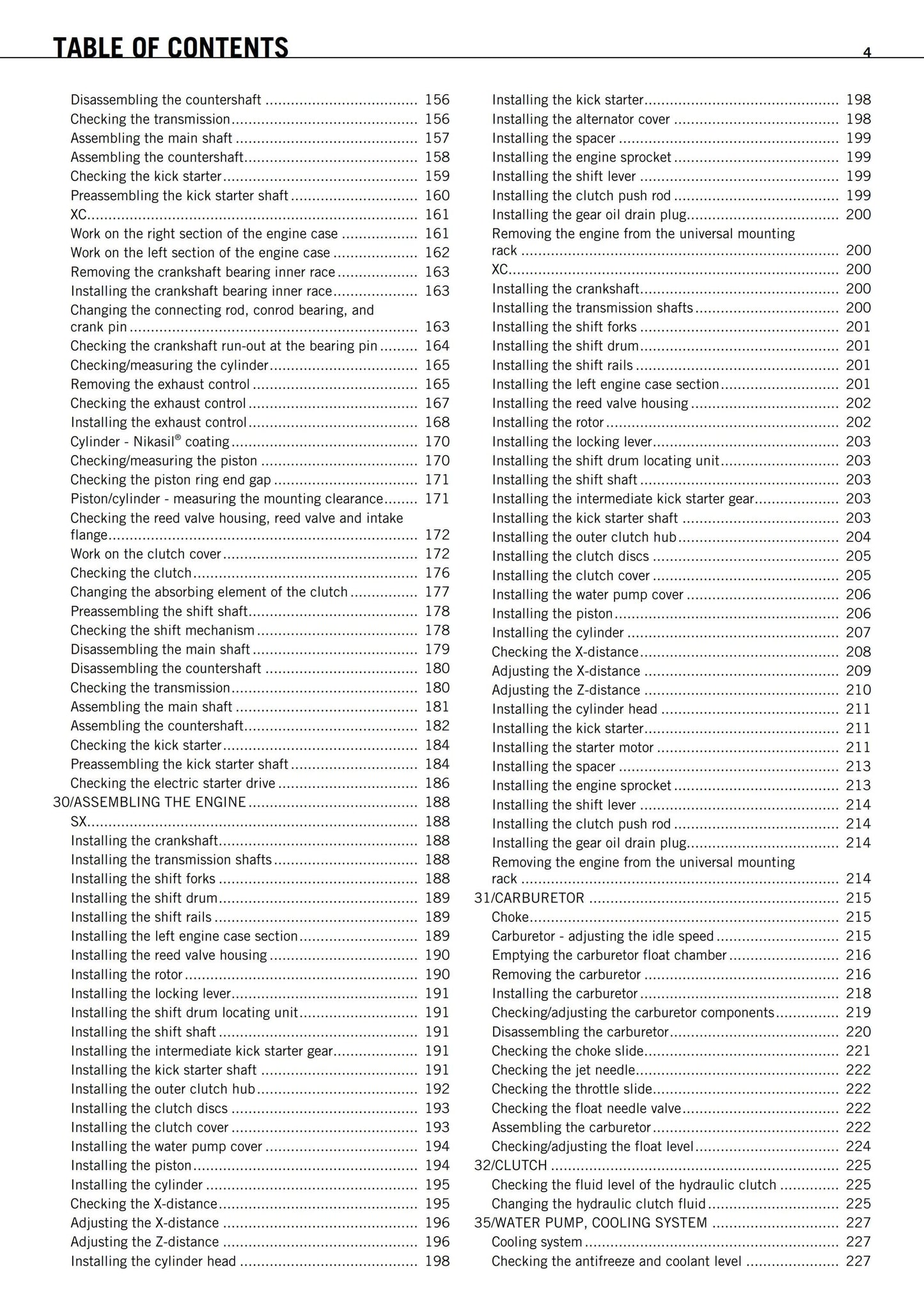 KTM 2011 - 250 300 SX XC - Service Workshop Repair Manual