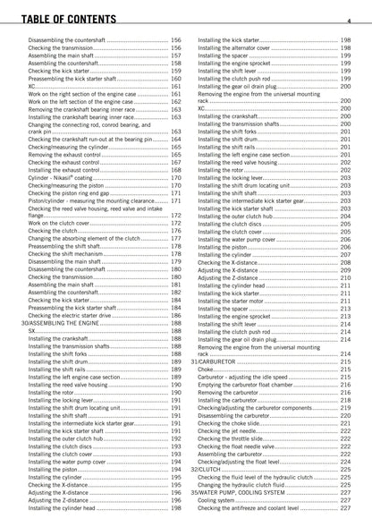 KTM 2011 - 250 300 SX XC - Service Workshop Repair Manual