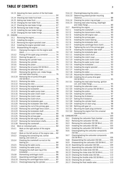 KTM 2011 - 50 SX MIni - Service Workshop Repair Manual