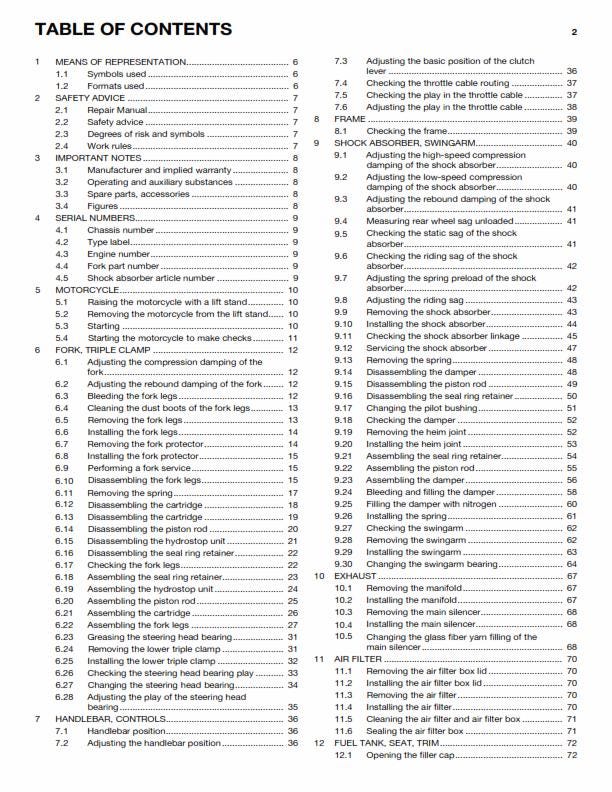 Husqvarna 2015 - FC 250 - Service Workshop Repair Manual