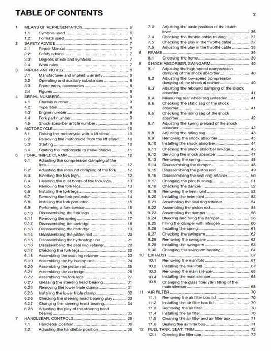 Husqvarna 2015 - FC 250 - Service Workshop Repair Manual