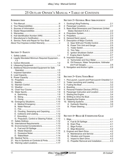 Baja Marine - 25 Outlaw - Owners Manual