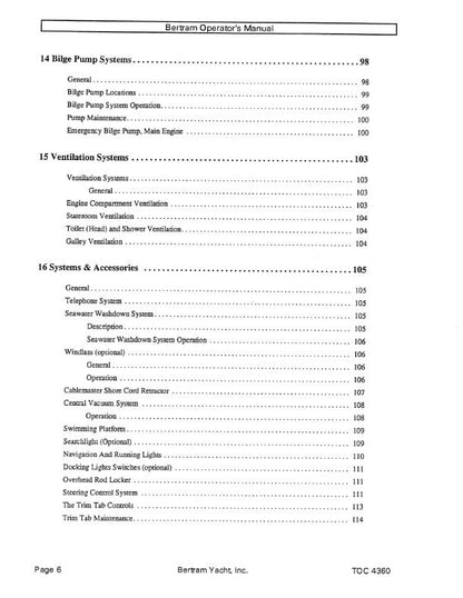 Bertram 60 Convertiable - Owners Manual