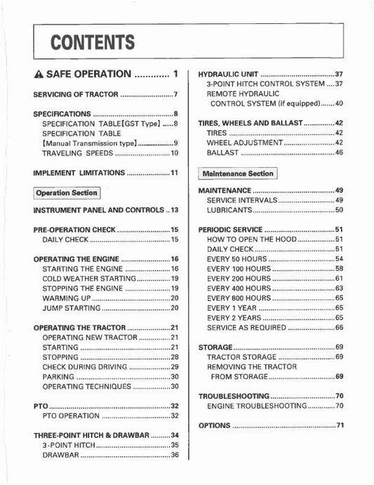 Kubota Tractor - L2900 L3300 L3600 L4200 - Operator Manual