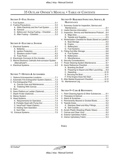 Baja Marine - 35 Outlaw - Owners Manual