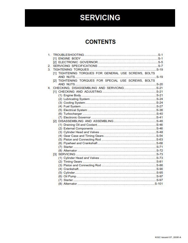 Kubota Diesel Engine - 03-M-E3B 03-M-DI-E3B 03-M-E3BG SERIES - Workshop Service Repair Manual