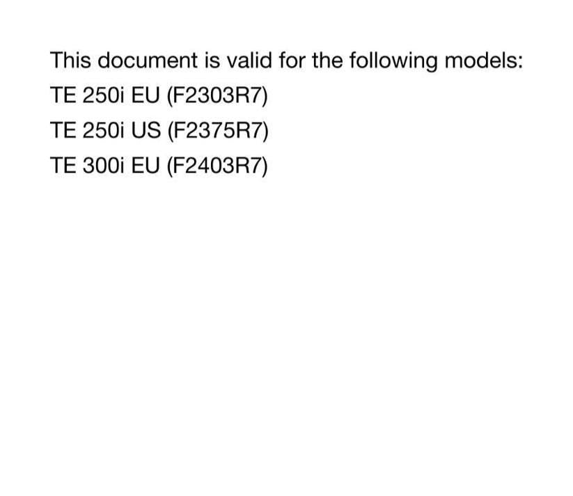 Husqvarna 2018 - TE 250i 300i - Workshop Service Repair Manual