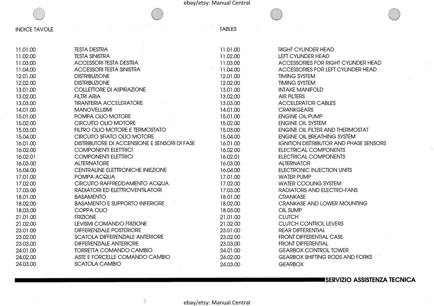 Lamborghini Diablo VT 1994 - parts manual
