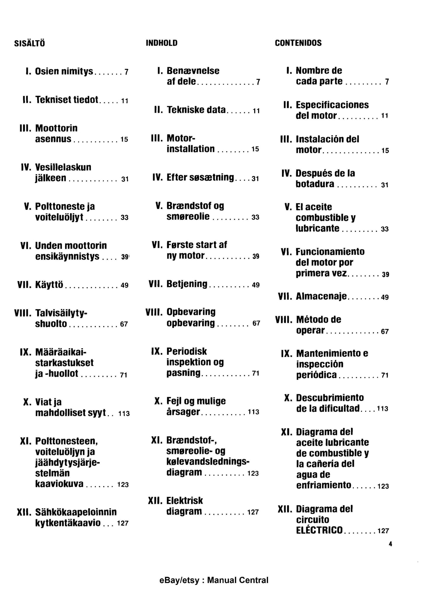 Yanmar Diesel Engine 1GM10 2GM20(F) 3GM30(F) 3HM35(F) Operation User Guide Manual