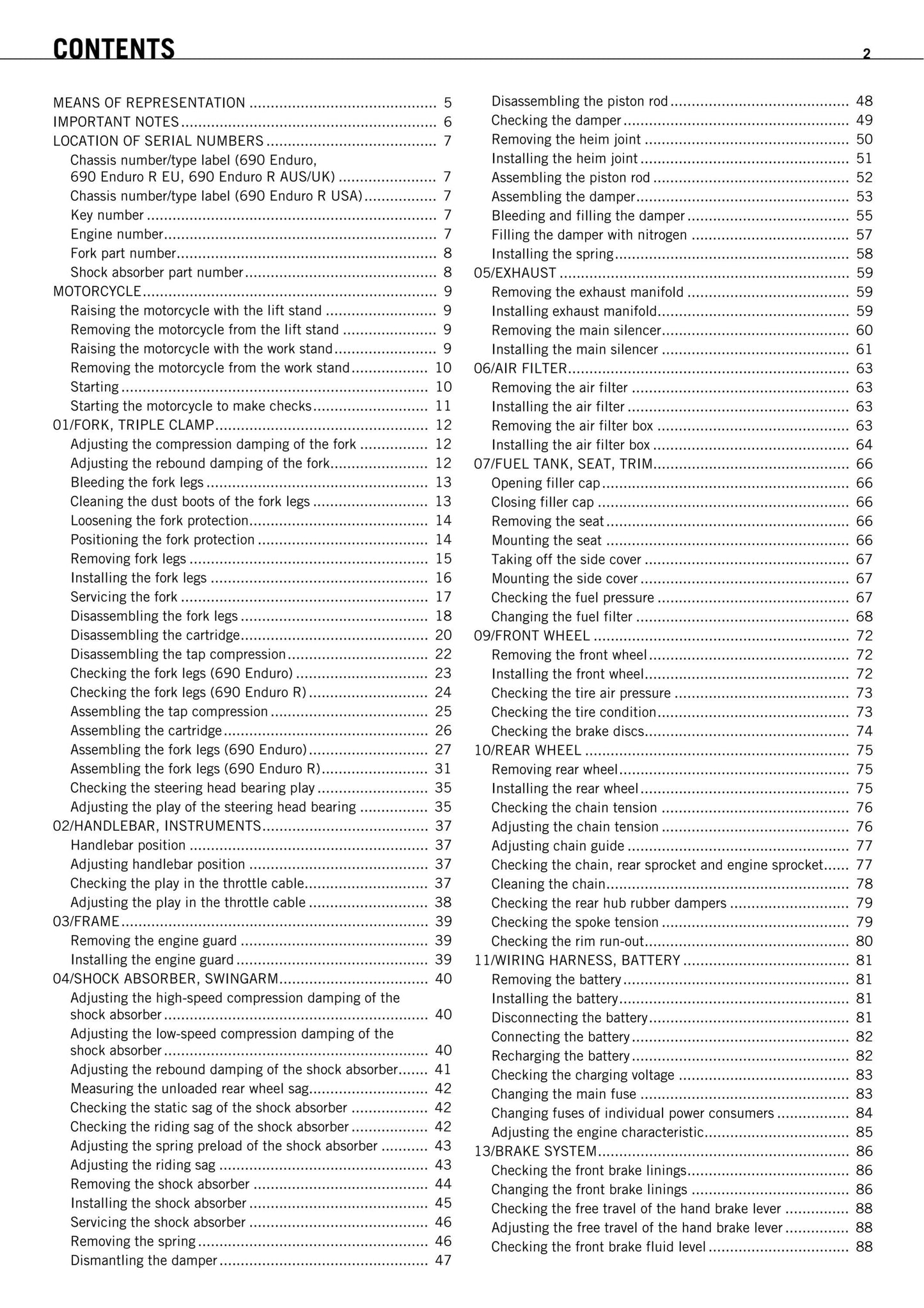 KTM 2010 - 690 Enduro R Eu Uk Usa Aus - Workshop Service Repair Manuals