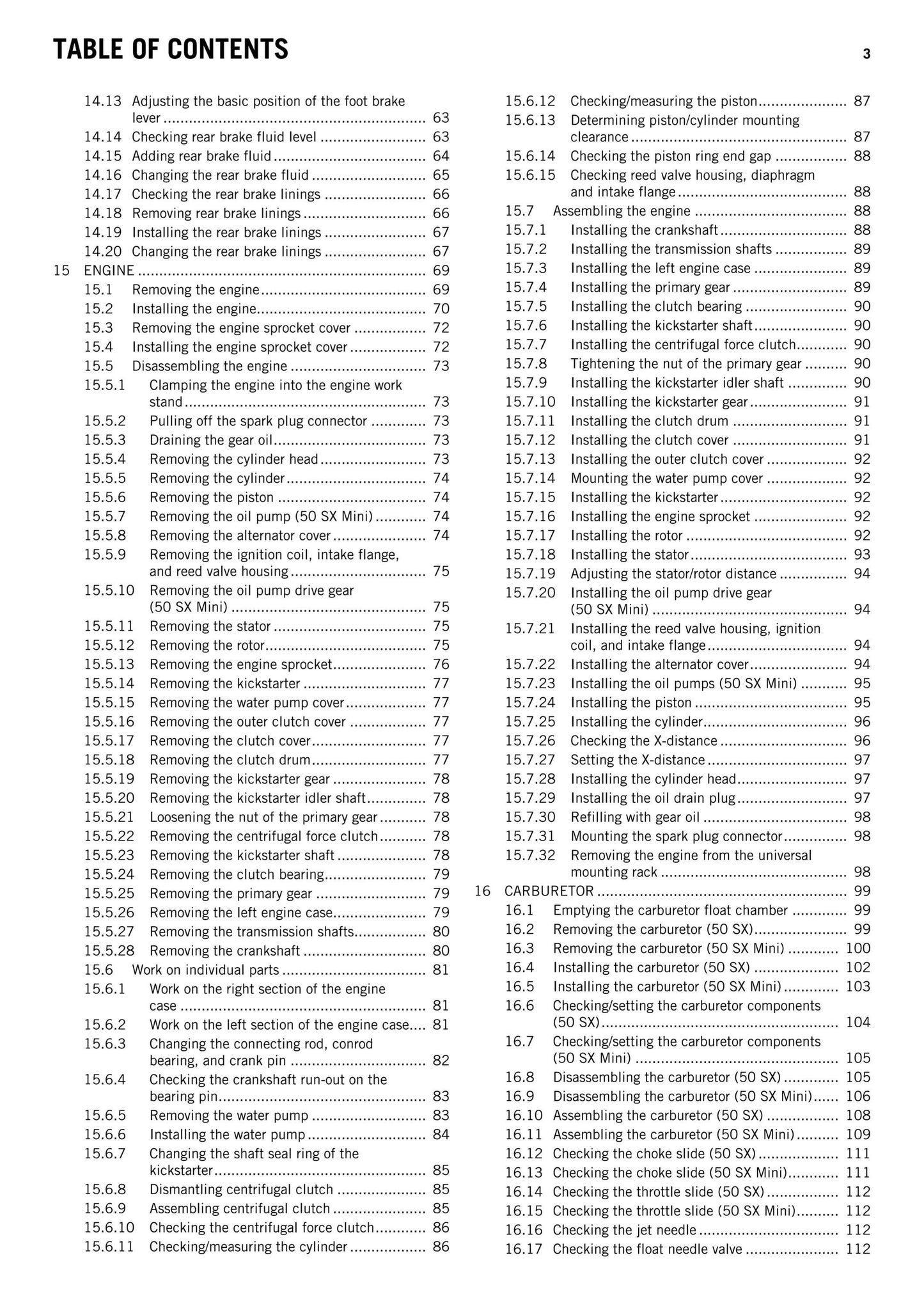 KTM 2010 - 50 SX Mini - Workshop Service Repair Manuals