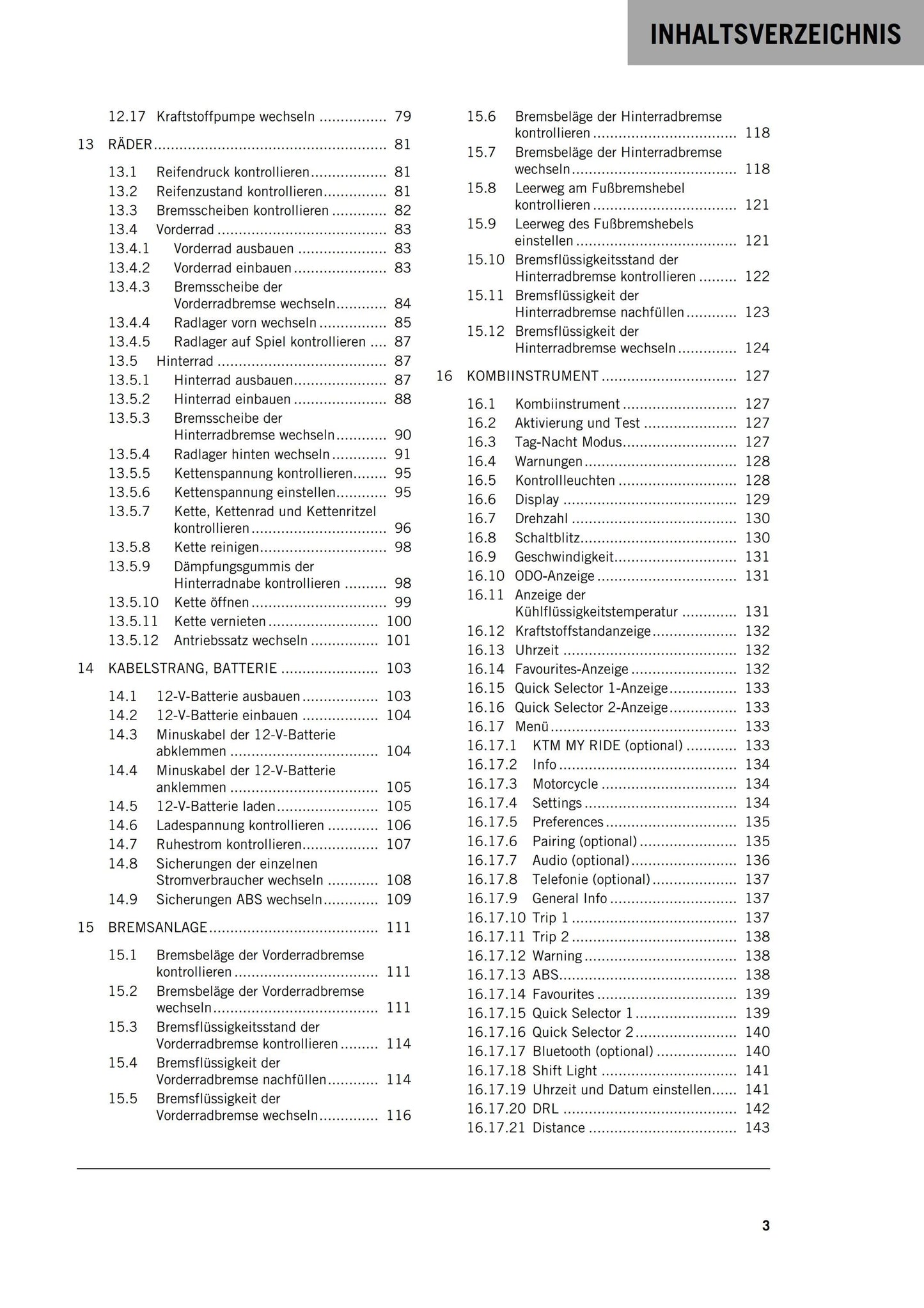German Language - KTM 2018 - 125 DUKE - Reparaturanleitung - Service Workshop Repair Manual