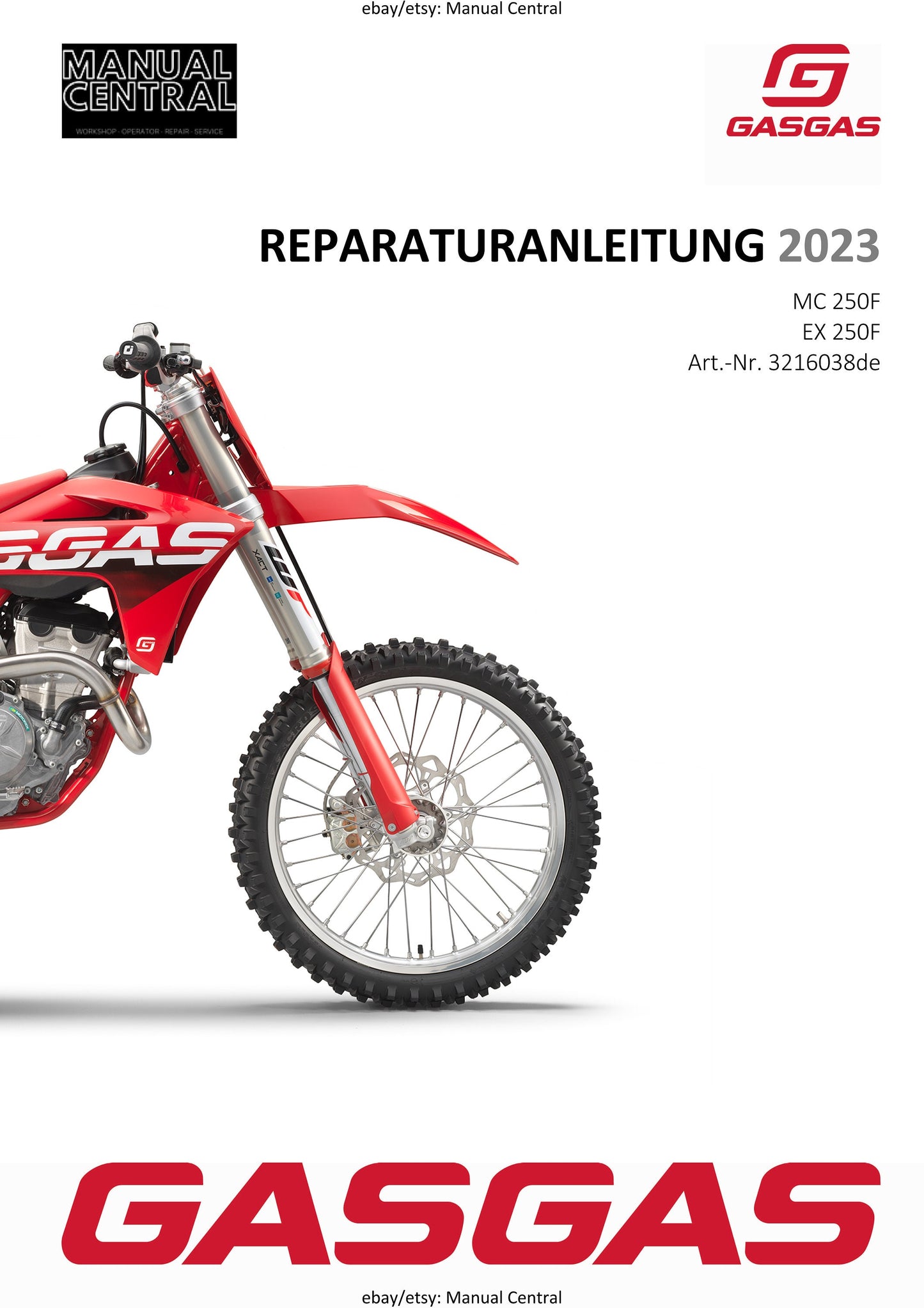 German Language - 2023 Gasgas MC EX 250F - Reparaturanleitung - Service Workshop Repair Manual