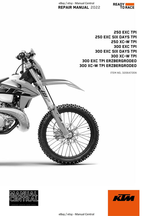 KTM 2022 - 250 300 Exc Six Days Xc-w Tpi Erzbergrodeo - Service Workshop Repair Manual