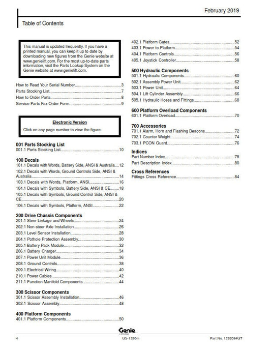 Genie - Parts Manual - Gs-1330m