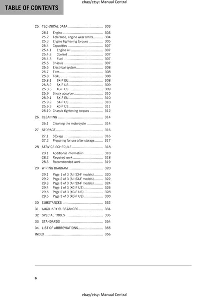 KTM 2018 - 350 SX-F XC-F - Service Workshop Repair Manual
