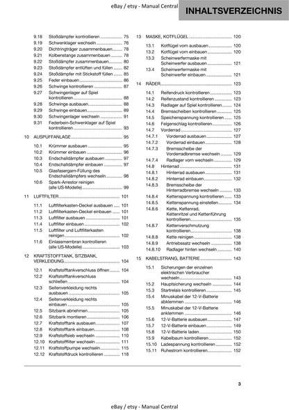 German Language - Husqvarna 2022 - FE 450 501 501s - Reparaturanleitung