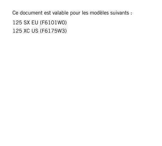 French Language - Ktm 2023 - 125 SX XC - Manuel De Reparation -  Service Workshop Repair Manual