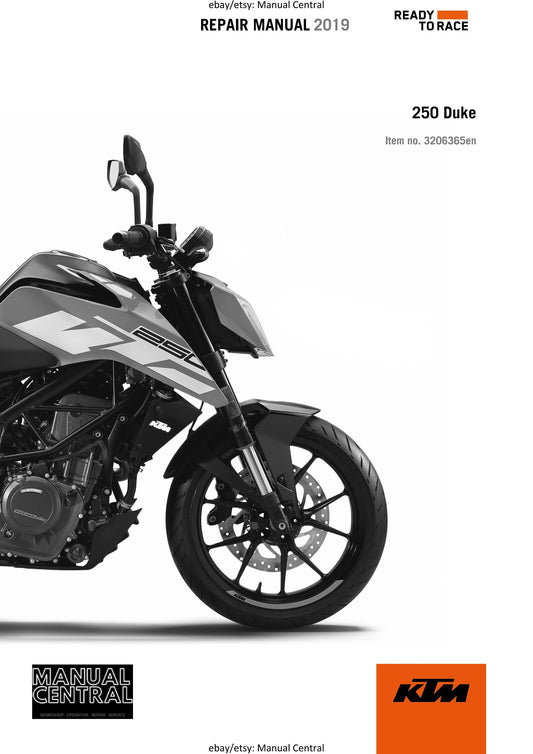 KTM 2019 - 250 Duke - Service Workshop Repair Manual
