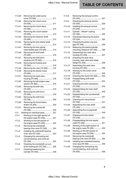 Husqvarna 2019 - TC 250 TX 300 - Workshop Service Repair Manual