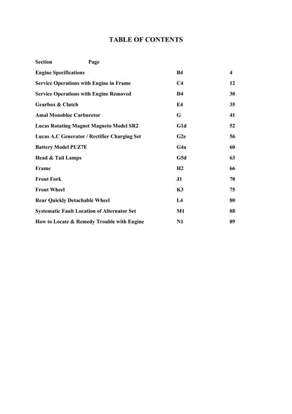 1955 to 1958 Indian Trailblazer, Apache Workshop Service Repair Manual