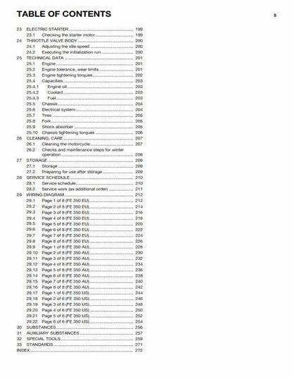 Husqvarna 2014 - Fe 350 EU AU US - Service Workshop Repair Manual