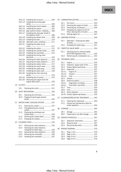 KTM 2021 - 125 DUKE - Service Workshop Repair Manual