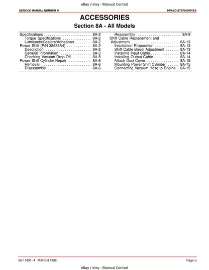 Mercury Mercruiser Service Manual 11 - Bravo Sterndrives