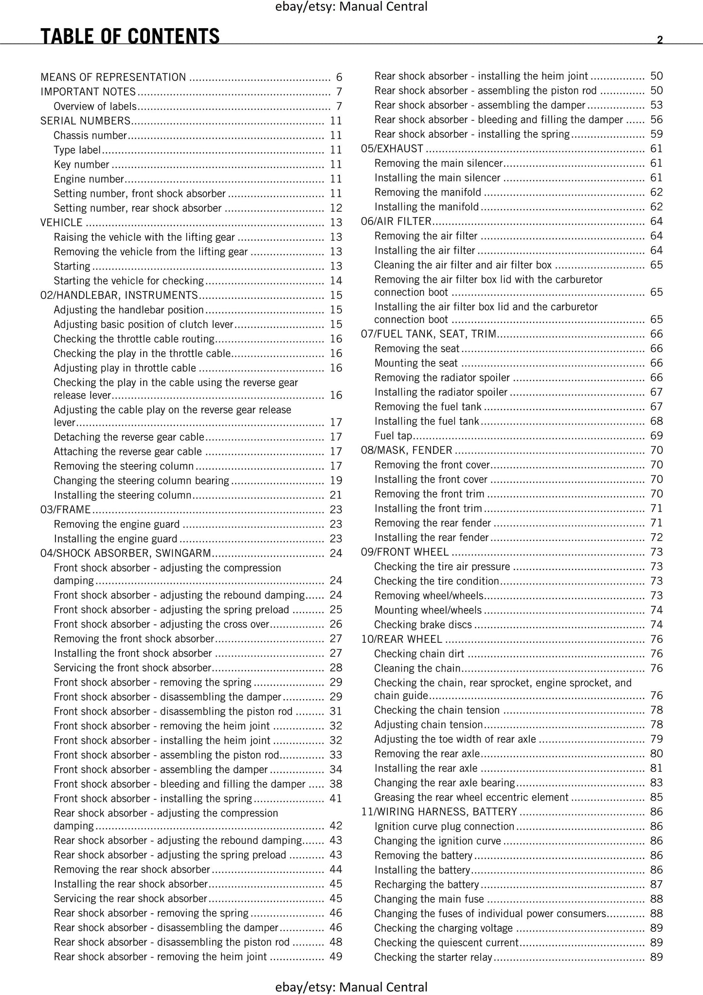 KTM ATV 2009 - 450 525 Xc Atv - Service Workshop Repair Manual