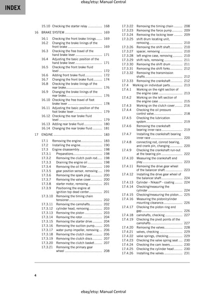 KTM 2018 - 250 SX-F XC-F - Service Workshop Repair Manual