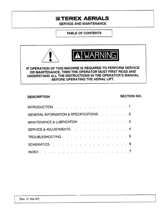 Terex - TA30N Service & Maintenance Manual - June 1998