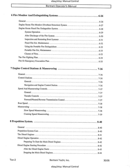 Bertram 30 Moppie - Owners Manual