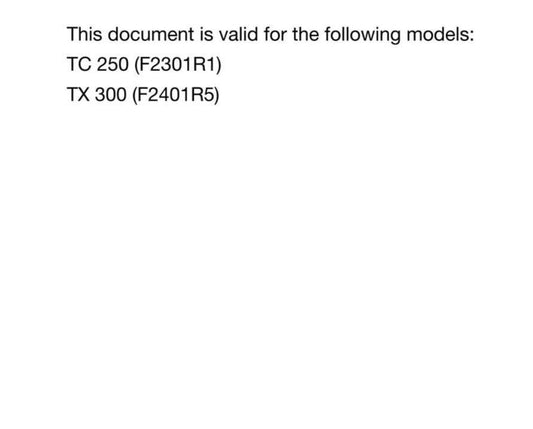Husqvarna 2018 - TC 250 TX 300 - Workshop Service Repair Manual