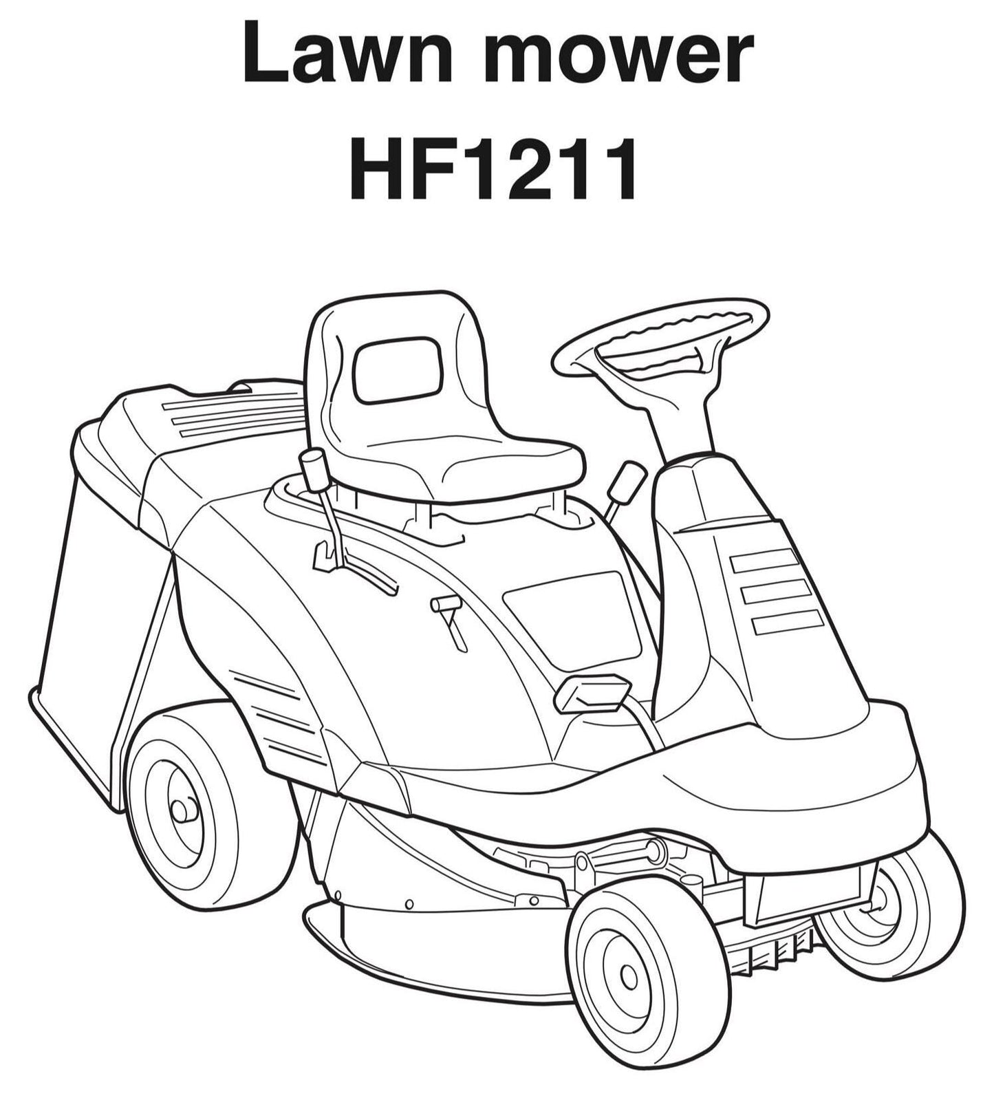 Honda Ride On - lawn mower - HF1211 HF 1211 - Operator Manual