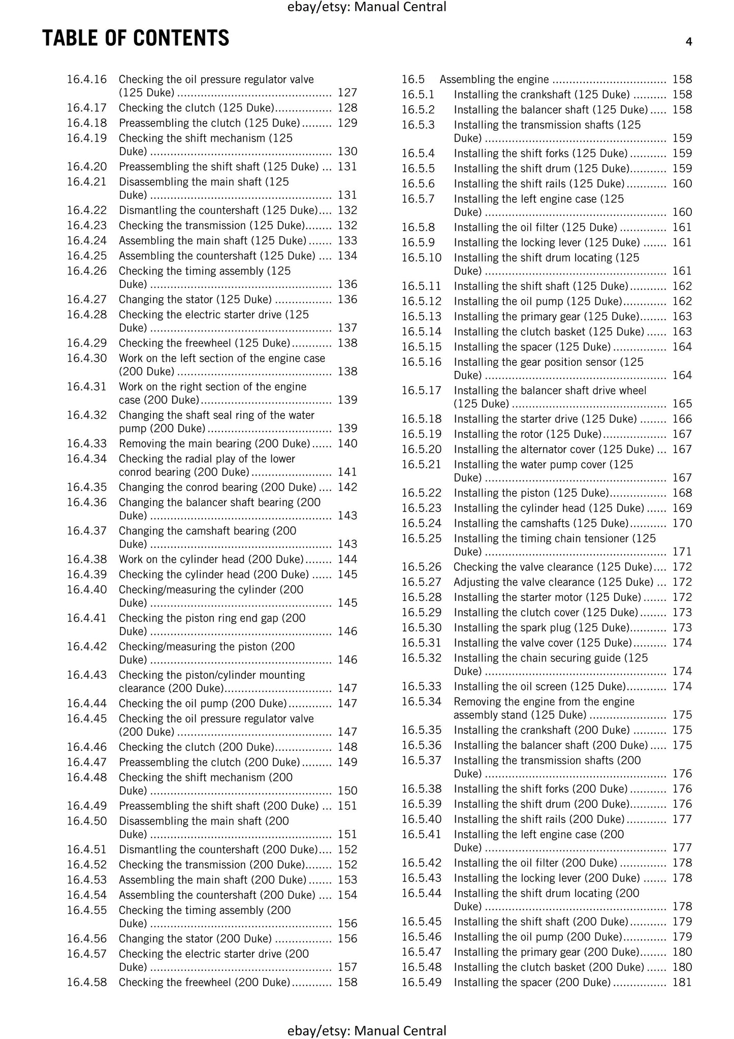 KTM 2012 - 125 200 Duke - 2013 Col - Service Workshop Repair Manual