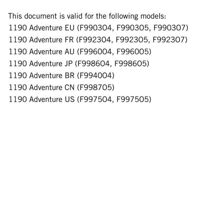 KTM 2015 - 1190 Adventure - Service Workshop Repair Manual