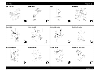 Husqvarna 2016 TE 250 US- Parts Manual Catalog